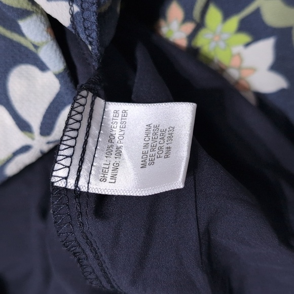 ModCloth Befits Your Brilliance Cap Sleeve Floral Dress Waist Tie Navy Blue - Picture 13 of 14